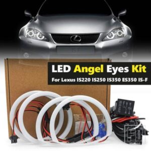 4個 LED コットンエンジェルアイキット ホワイト 6000K ハローリング ヘッドライト レクサス IS220 IS250 IS350 ES350 IS-F 超高輝度デイライト DRL用