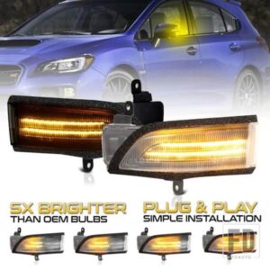 スバル WRX STI フォレスター アウトバック インプレッサ レガシー クロストレック用 LED ダイナミックサイドミラーライト ダイナミックウィンカーポジショ