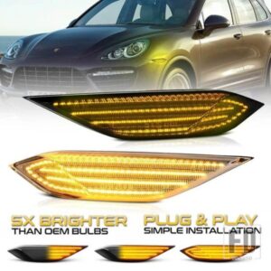 ポルシェ カイエン 958 92A 2011-2014用 ダイナミックLEDサイドマーカーライト 矢印ウィンカー ブリンカーインジケーターランプ 2個 # 95863107200