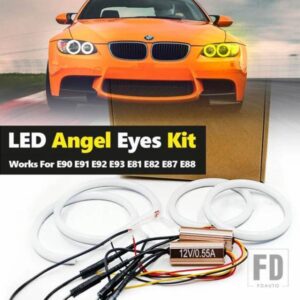 4個入り カースタイリング デュアルカラー ホワイト イエロー エンジェルアイズ ランプ LED ハローリング コットンライト BMW E92 E90 E93 E90 M3 E81 E82 E