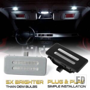 BMW X5 E70 X3 F25 E90 E91 E92 E60 E61 X6 E71 E72 X1 E84用 LEDインテリアサンバイザーバニティミラーランプ 2個 読書灯