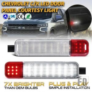 2個 LED ドアパネルライト カーテシランプ ハマー H2 2003-09 シボレー シルバラード 1500 2500 3500 デュアルベッド用