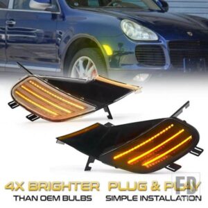 2個 ダイナミック アンバー LED サイドマーカーライト ポルシェ カイエン 955 2003-2006 ウィンカーランプ カーブリンカー 95563103301 / 3401