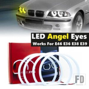 コットンLEDエンジェルアイキット ハローリングヘッドライトランプ BMW E46 クーペ E36 E38 E39 超高輝度リフィットデイライトウィンカーライト