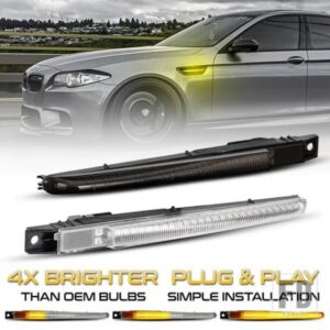 2個 ダイナミック アンバー LED サイドマーカーライト BMW F10 M5 FV9 2010-2016 ウィンカーランプ カーブリンカー 51657266475 / 51654805796