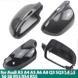 リアビューサイドウィングミラーカバーキャップ カーボンパターン ブラック AUDI A3 A4 A5 A6 A8 Q3 SQ3 S4 S5 S6 S8 RS3 RS4 RS5 B8 B8.5 8P用