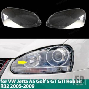 車用ヘッドランプカバー ヘッドライトレンズガラスカバー ランプシェード 明シェルレンズカバー VW ゴルフ 5 MK 5 ジェッタ A5 GT GTI R32 2005-09用