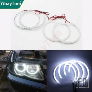 付き明ホワイトSMDコットンライトLEDエンジェルアイリングキットDRL BMW 3 5 7シリーズ E36 E38 E39 E46用