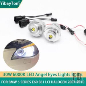 付きLED30WエンジェルアイマーカーライトバルブBMW 5シリーズ E60 E61 LCI GEN 545I 550I 535I 530I 520I 2007-2010用