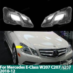 車用ヘッドライト ヘッドランプ ライト ランプシェード ガラスレンズケース シェルカバー メルセデスベンツ Eクラス W207 C207 A207 2010-2012用