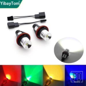 BMW E87 E39 M5 E60 E61 E63 E64 M6 E65 E66 E83 X3 E53 X5 2000-2008用 カラフルで明20W LEDエンジェルアイマーカーライトバルブランプ