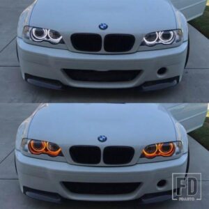 BMW 3シリーズ E46 316I 318I 320D 323I 328I 330I 325XI 330D 1998-2005用 アンバーホワイトLEDコットンエンジェルアイズリングDRLライト