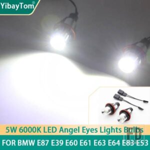 2個 10W 6000K 付きのランプ LEDエンジェルアイマーカーライト電球 BMW E87 E39 E60 E61 E63 E64 E83 アクセサリー用