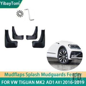 4ピース ブラック のフロントリア マッドフラップ スプラッシュ マッドガード マッドフラップ マッドガード フェンダー VW ティグアン MK1 AD1 5N