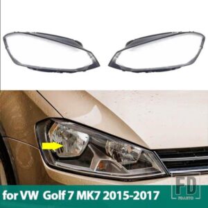 車用クリアハウジング フロントヘッドライトレンズシェルカバーガラスランプカバー ランプシェード フォルクスワーゲン VW ゴルフ 7 MK7 GTI 2015-2017用