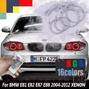マルチカラーリングキット RGB エンジェルアイズ リモートコントロール BMW 1シリーズ E81 E82 E87 E88 2004-12 キセノンヘッドライト 16色フラッシュ