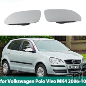 VW フォルクスワーゲン ポロ ヴィヴォ GTI 4 MK4 フェイスリフト 2006-2010 用 ヒーター付きサイドミラーガラスレンズ ドアウィング リアビューミラーガラス