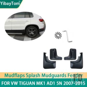 4ピース ブラック のフロントリアマッドフラップ スプラッシュマッドガード マッドフラップ マッドガードフェンダー VW ティグアン MK1 AD1 5N 2007-2015用