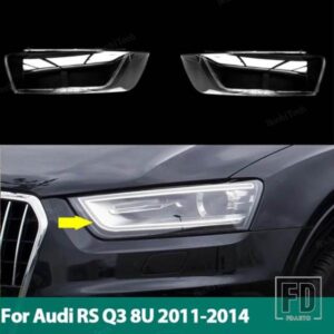 ヘッドライトカバー クリアマスクレンズ ランプシェード ヘッドランプシェル ポリカーボネート AUDI Q3 8U RS Q3 プレフェイスリフト 2011-2014用