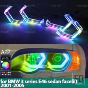 BMW 3シリーズ E46 セダン フェイスリフト 2001-2005 ダイナミックカースタイリング マルチカラー アプリコントロール LEDリング M4スタイル