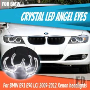 LEDエンジェルアイズリングDRLアクリルDTMスタイルBMW 3シリーズE91 E90 LCI 2009-2012キセノンヘッドライトヘッドライトアクセサリー