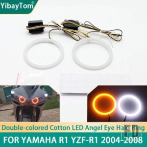 2個入り 明高 SMDコットンライト スイッチバック LEDエンジェルアイリング DRLキット ヤマハ R1 YZF-R1 2004-2008用 レンズ付き