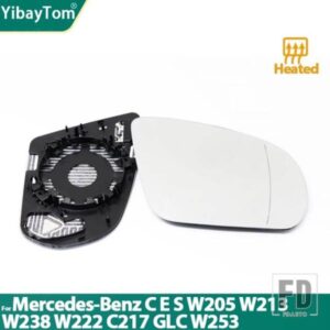 メルセデスベンツ C E S GLC W205 W213 W238 W222 C217 C253 X205 X253用 ドアサイドヒーター付きウィングミラーガラスバックミラープレート
