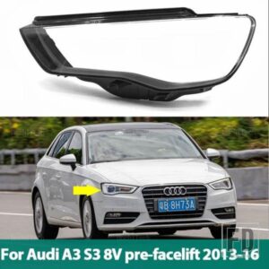 ヘッドライトランプシェード クリアヘッドライトレンズ ランプシェードカバー AUDI A3 S3 8V プレフェイスリフト 2013-2016用