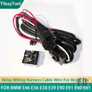 BMW E46 E36 E38 E39 E90 E91 E60 E61用リレー配線ハーネスキット エンジェルアイズリング LEDCCFL フェードオン/フェードオフ機能付き