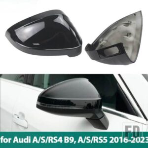 2X リアビュー サイドウィングミラーカバーキャップ カーボンパターン ブラック AUDI A4 B9 QUATTRO SLINE A5 S5 RS5 SPORTBACK サイドアシスト用