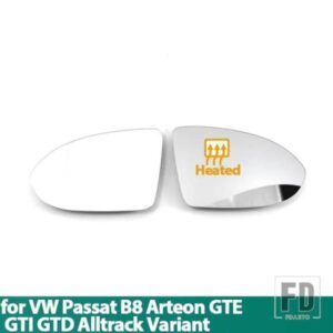 フォルクスワーゲン VW パサート B8 アルテオン GTE オールトラック ヴァリアント 2015-23 用 ドアサイド ヒーター付きウィングミラー ガラス