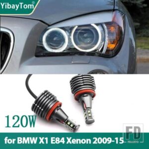 エンジェルアイズリングバルブランプライト 6000K ホワイト BMW X1 E84 キセノンヘッドライト 2009-2015 120W H8 LEDマーカーバルブ デイタイムライト