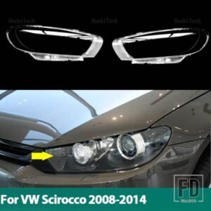 車用シェルヘッドランプシェードシェルカバー クリアフロントヘッドライトレンズカバー フォルクスワーゲン VW シロッコ プレフェイスリフト 2008-14用