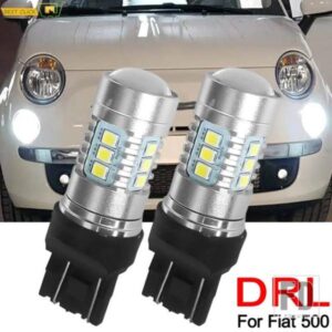 ヘッドライト LED ランプ電球 DRL ホワイト 6000K 12V 超高輝度 フィアット 500 デイタイムランニングライト T20 7443 580 582 W21/5W