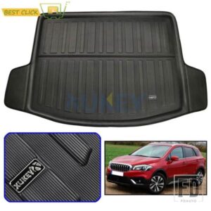 リアトランクマットスズキ NEW SX4 S-クロスクロスオーバー 2014-18 カーゴフロアブーツライナートレイカーペットプロテクターパッド