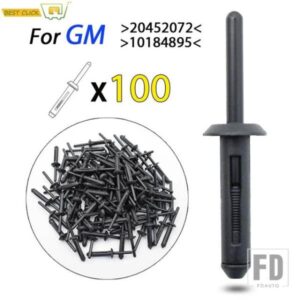 100X プラスチックバンパーフェンダーファスナーナイロンブラインドリベットトリム取付クリップリテーナー 1/4 インチ穴 A13751 GM 2045207210184895