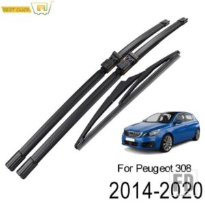 ミシマフロントガラスワイパーブレードプジョー 308 T9 ハッチバックフロントリアウィンドウ 2014-20