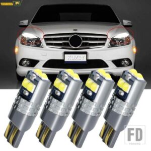 4X ホワイトプレミアム LED 眉まぶた電球パーキングランプ 6000K HID メルセデスベンツ C300 C350 C63 W204 2008-2014