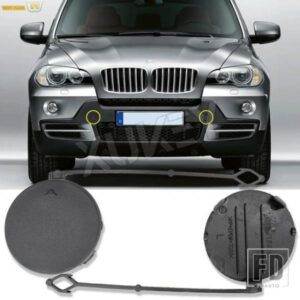 フロント牽引フックアイカバーバンパー牽引キャップ未塗装 51117159589 51117159590 BMW X5 E70 3.0SI 4.8I 3.0D 2007-2010