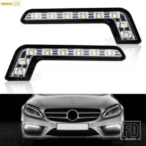 ペア汎用デイタイムランニングライト 8LED SMD 12V L 型 7 スタイル DRL ホワイト高輝度防水フロントバンパードライビングフォグランプ車