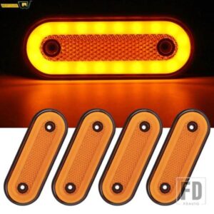 トレーラーサイドマーカーライト 20LED インジケータライトハザードクリアランスリフレクターランプ信号灯トラックバンピックアップボート 24V 12V