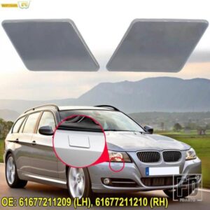 フロントバンパーヘッドライトウォッシャーノズルカバー BMW E90 E91 328XI 320I 325I 335I 325XI RL キャップ 61677211209 61677211210 未塗装