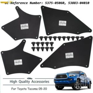 マッドフラップスプラッシュガードマッドフラップフェンダーライナーシールドシールトヨタタコマ 05-20 5375-05060 537505060 53883-04010 5388304010