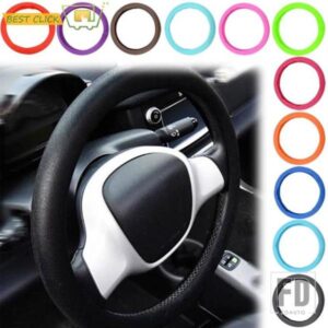 車シリコンステアリングホイールグローブカバー革の質感ソフトマルチカラー汎用スキンソフトシリコンステアリングホイールカバー