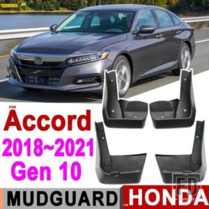 4 ピース/セットマッドフラップはホンダアコード 2018-21 10TH 世代 10 マッドフラップスプラッシュガードマッドガードフェンダーカーアクセサリー
