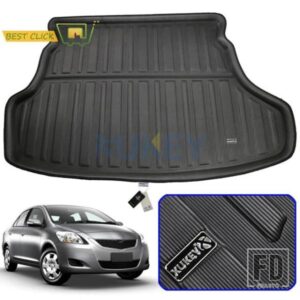 2007-2011 トヨタ ヤリス VIOS BELTA リアトランクライナーブーツマットカーゴトレイフロアカーペットマッドキックプロテクター 2008 2009 2010 に適合