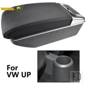 センターコンソール VW アップ 2009-2017 デュアル収納ボックスレザーアームレスト 2010-16 カップホルダー