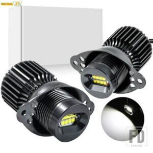 LED エンジェル アイ ハロー リング マーカー ライト ホワイト BMW 2006-08 E90 3 シリーズ キセノン トリム 用2009-12 LCI スタンダードハロゲン トリム 12