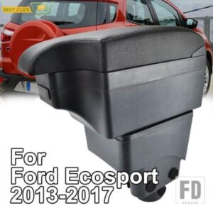 カースタイリングブラックセンターコンソールボックスフォード ECOSPORT 2013-2017 アームレスト 2014 2015 2016