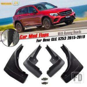 4 個マッドフラップメルセデスベンツ GLC クラス X253 2016-19 W/RB マッドフラップスプラッシュガードマッドガードフロントリアフェンダー